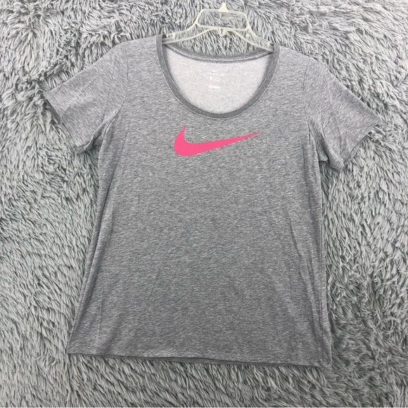 Nike Tops - Nike Shirt Womens Large Dri Fit Athletic Cut Workout Shirt Swoosh